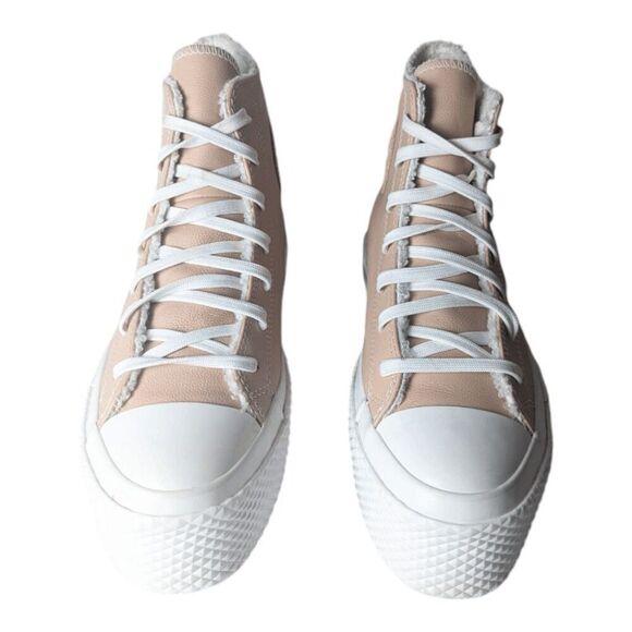 CONVERSE Chuck Taylor All Star 2X Platform High "Cozy Sherpa/Vachetta Beige" Sne - Picture 4 of 9